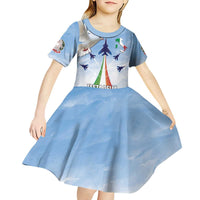 Italy Festa della Repubblica Kid Short Sleeve Dress Frecce Tricolori with Dove