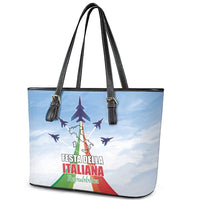 Italy Festa della Repubblica Leather Tote Bag Frecce Tricolori with Dove