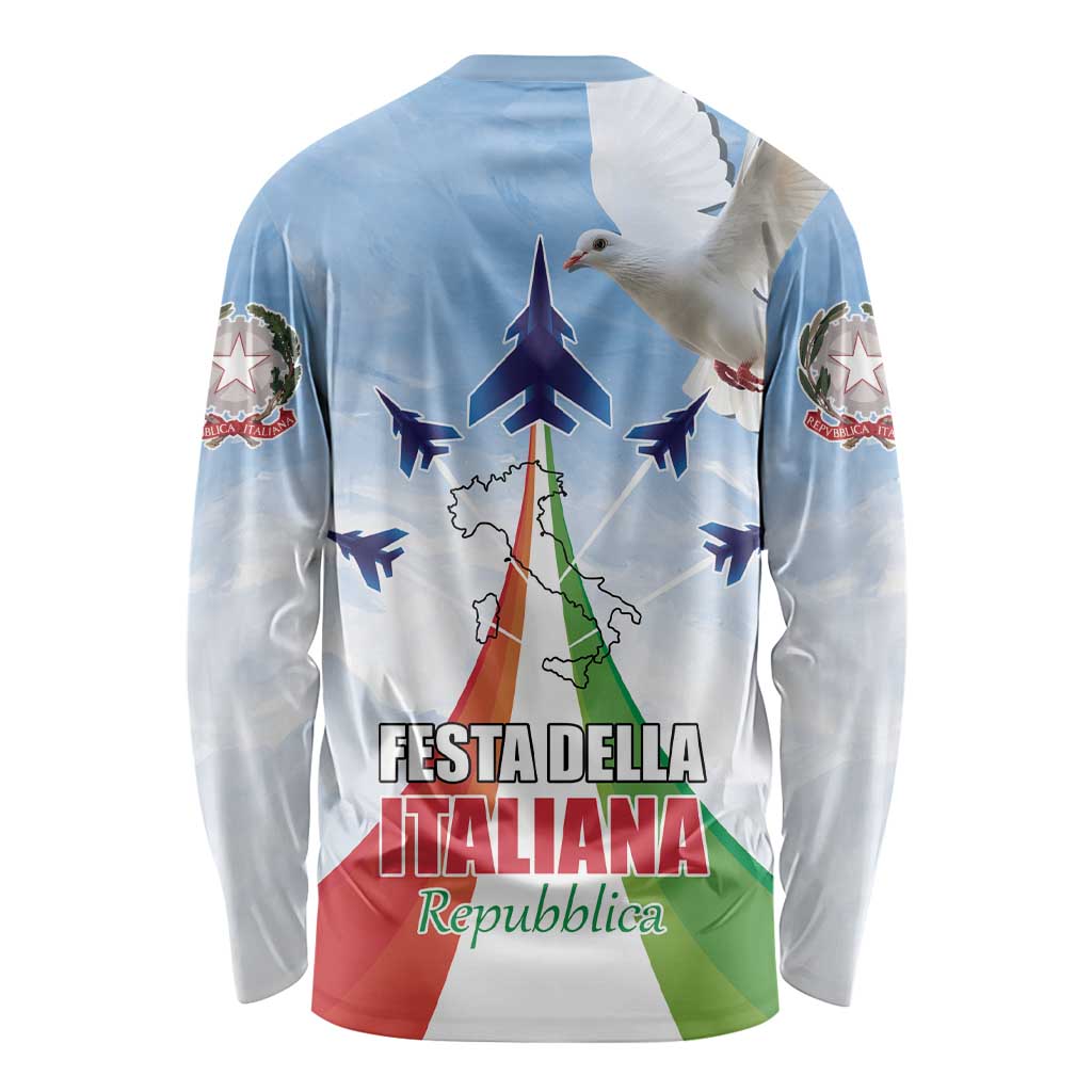 Italy Festa della Repubblica Long Sleeve Shirt Frecce Tricolori with Dove