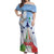 Italy Festa della Repubblica Off Shoulder Maxi Dress Frecce Tricolori with Dove