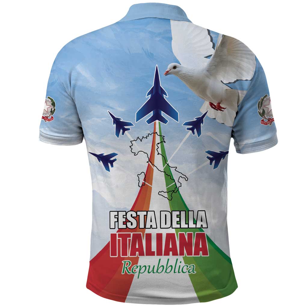 Italy Festa della Repubblica Polo Shirt Frecce Tricolori with Dove