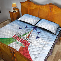Italy Festa della Repubblica Quilt Bed Set Frecce Tricolori with Dove