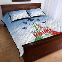 Italy Festa della Repubblica Quilt Bed Set Frecce Tricolori with Dove