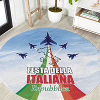 Italy Festa della Repubblica Round Carpet Frecce Tricolori with Dove