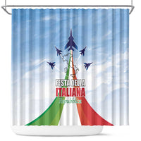 Italy Festa della Repubblica Shower Curtain Frecce Tricolori with Dove