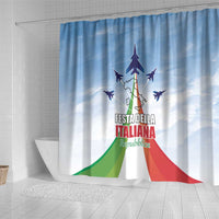 Italy Festa della Repubblica Shower Curtain Frecce Tricolori with Dove