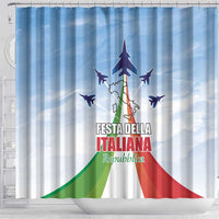 Italy Festa della Repubblica Shower Curtain Frecce Tricolori with Dove
