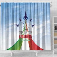 Italy Festa della Repubblica Shower Curtain Frecce Tricolori with Dove