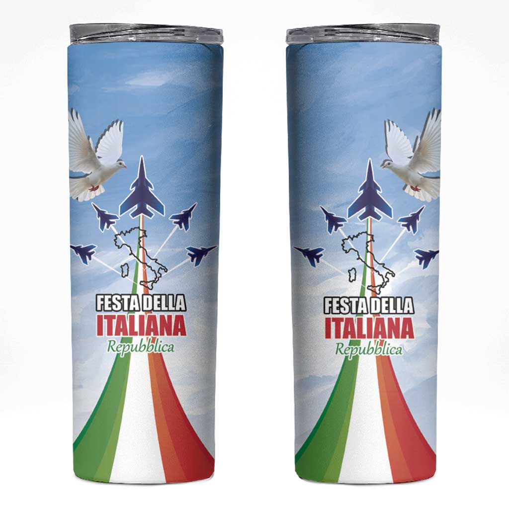 Italy Festa della Repubblica Skinny Tumbler Frecce Tricolori with Dove