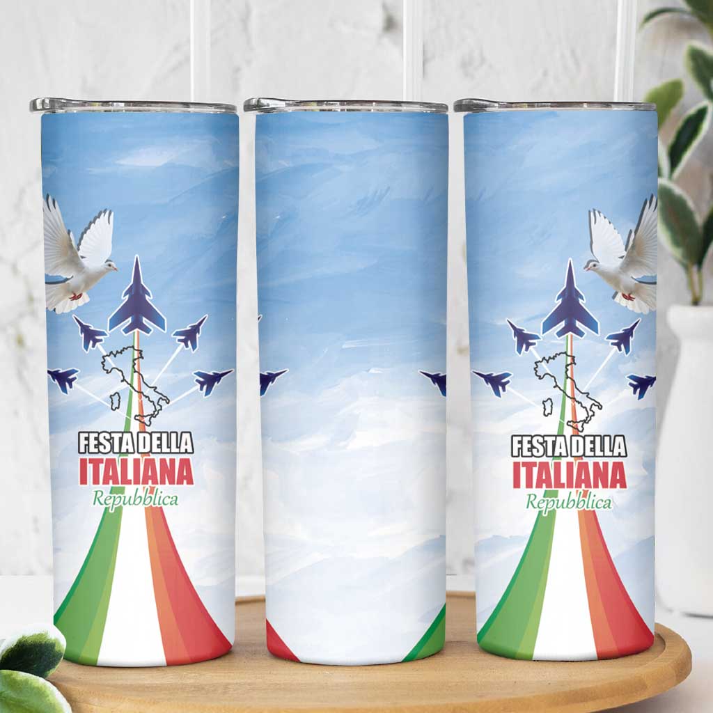 Italy Festa della Repubblica Skinny Tumbler Frecce Tricolori with Dove