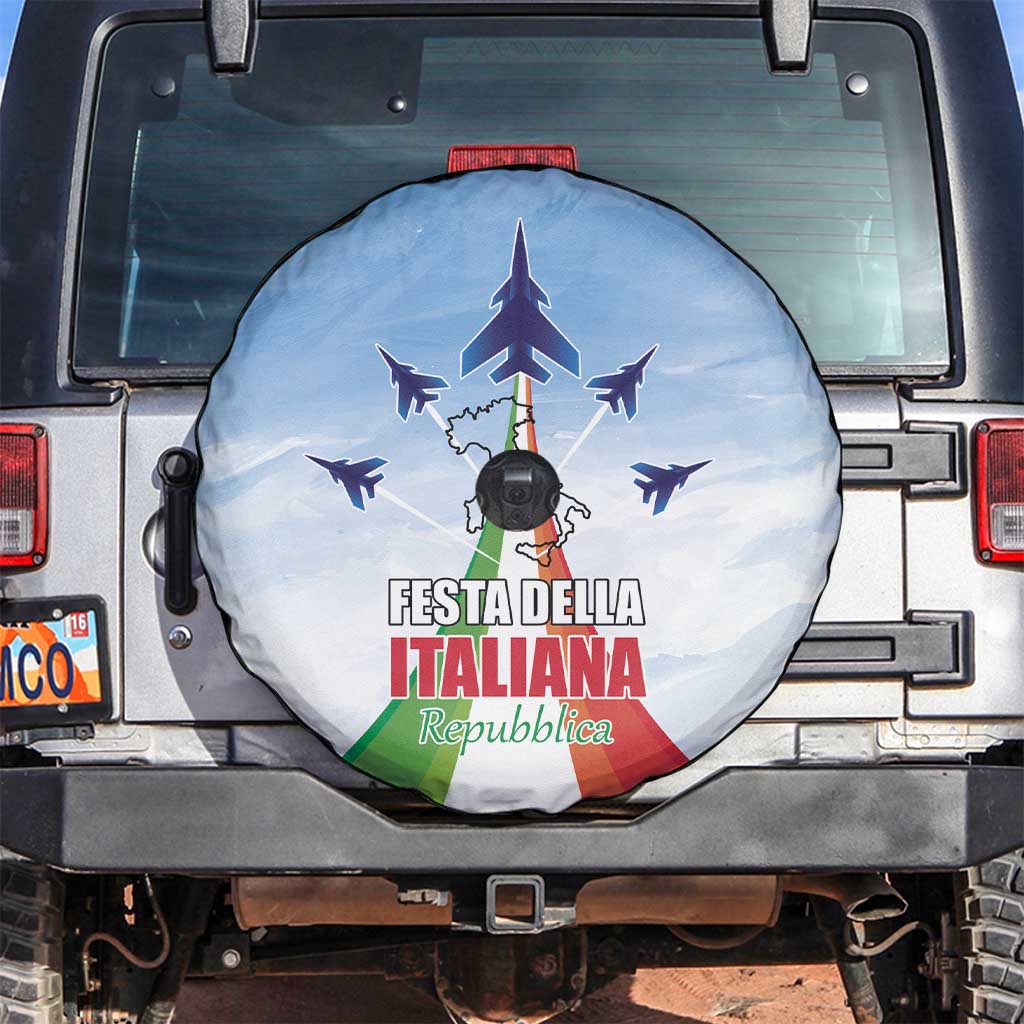 Italy Festa della Repubblica Spare Tire Cover Frecce Tricolori with Dove