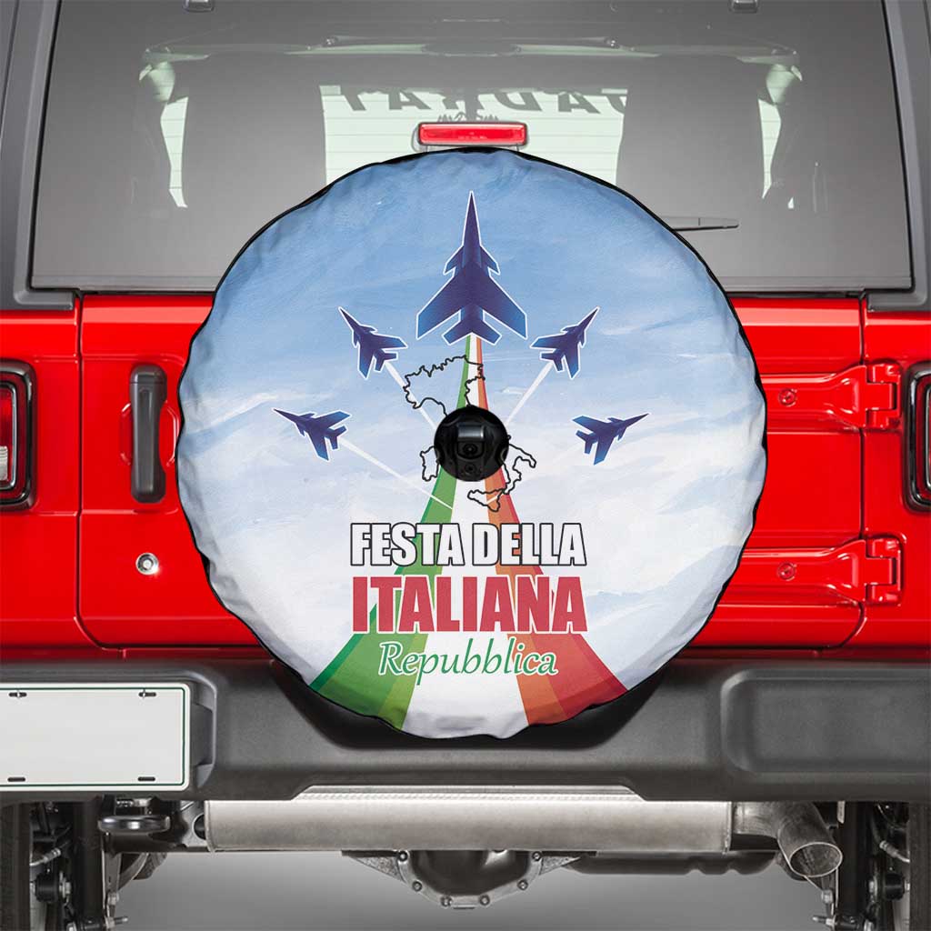 Italy Festa della Repubblica Spare Tire Cover Frecce Tricolori with Dove