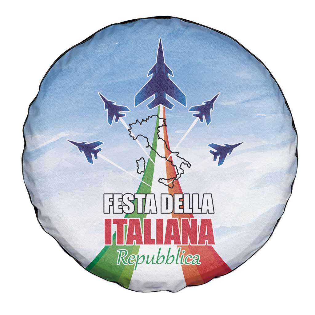 Italy Festa della Repubblica Spare Tire Cover Frecce Tricolori with Dove