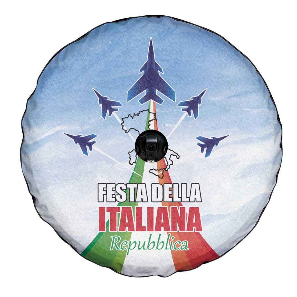 Italy Festa della Repubblica Spare Tire Cover Frecce Tricolori with Dove