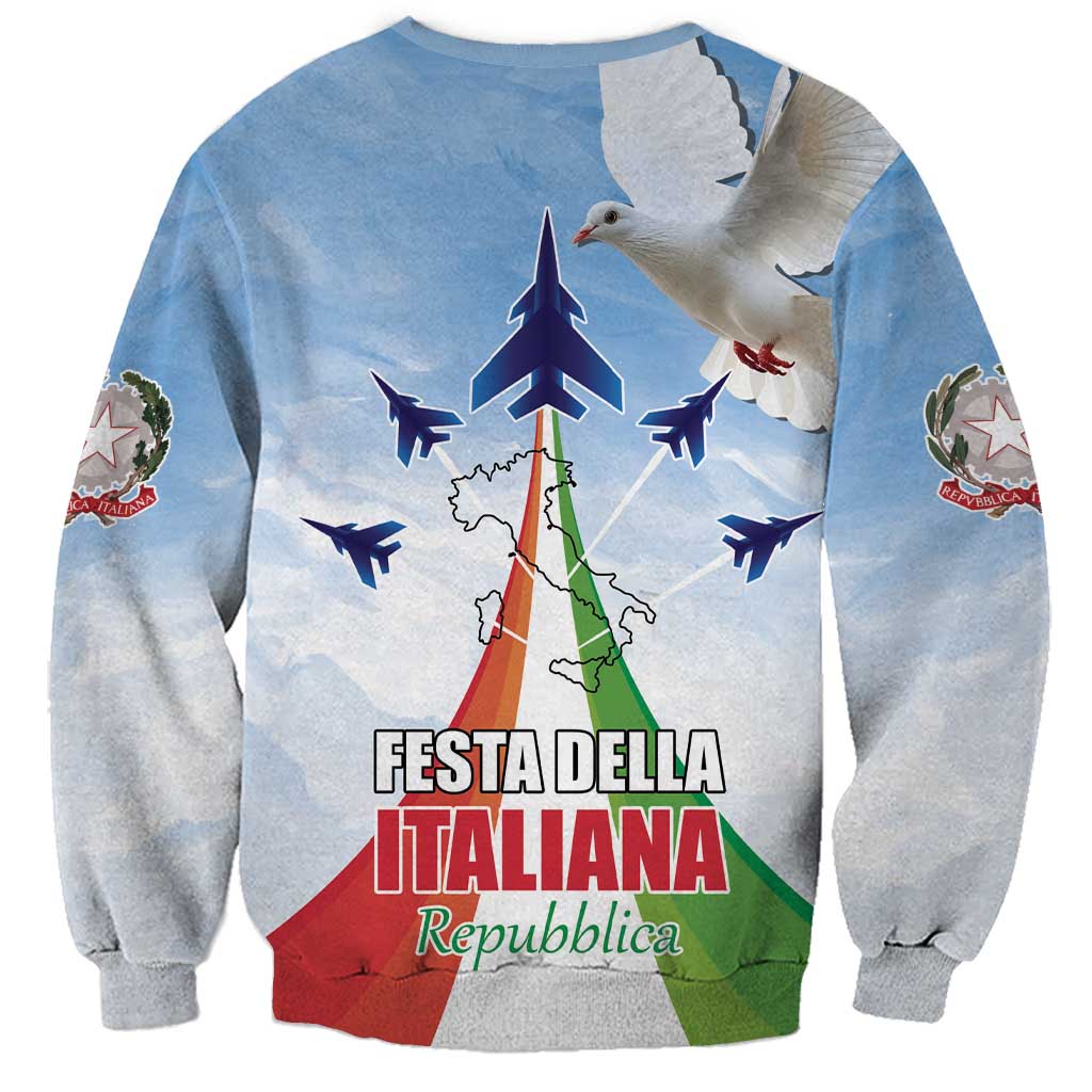Italy Festa della Repubblica Sweatshirt Frecce Tricolori with Dove