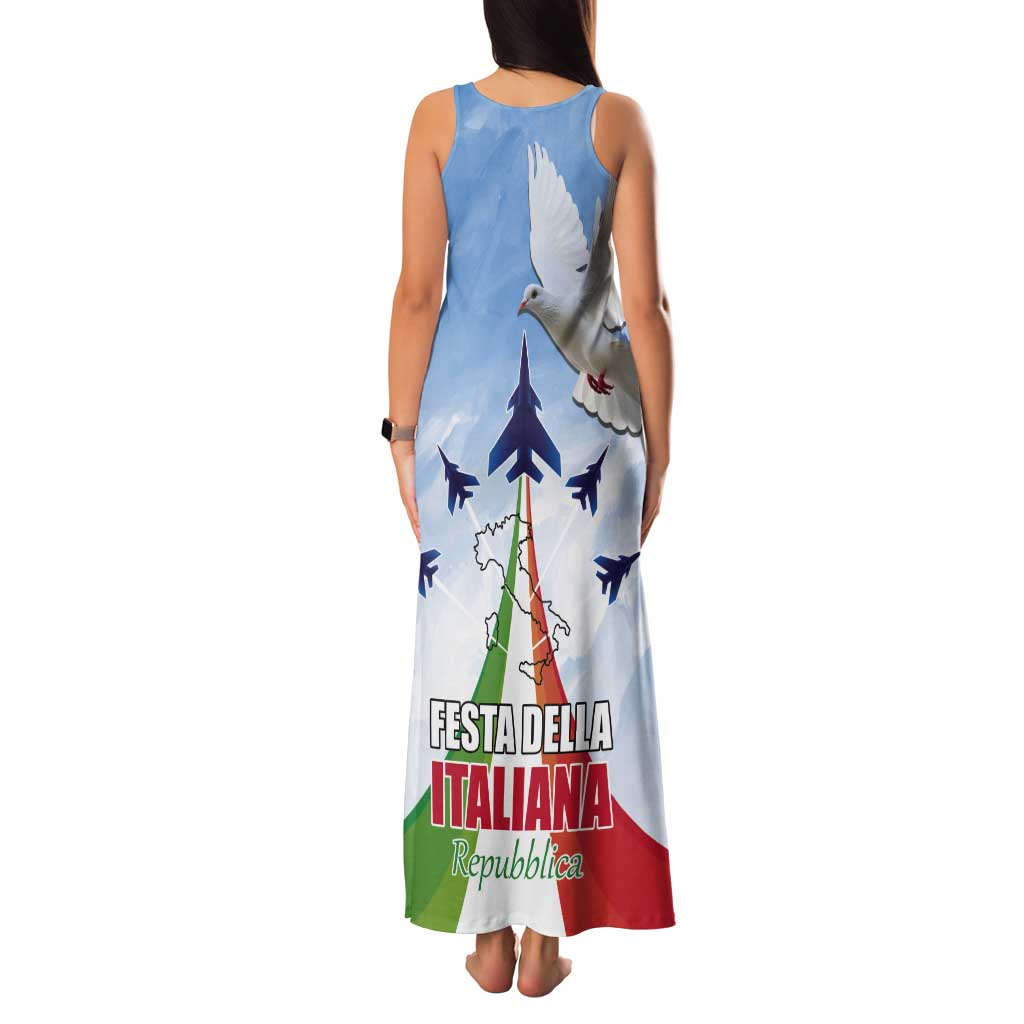 Italy Festa della Repubblica Tank Maxi Dress Frecce Tricolori with Dove
