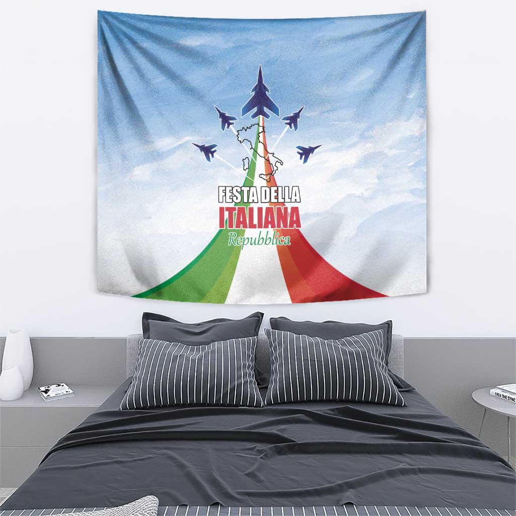 Italy Festa della Repubblica Tapestry Frecce Tricolori with Dove