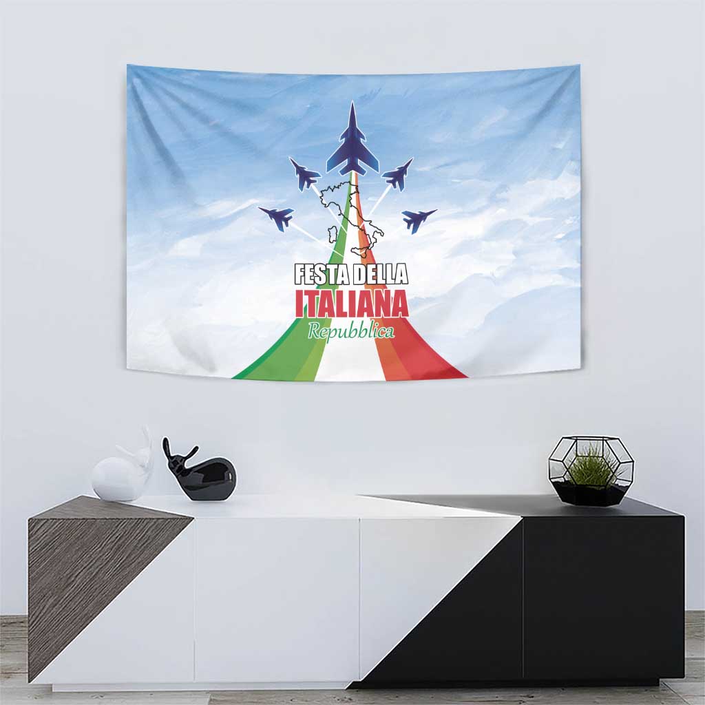Italy Festa della Repubblica Tapestry Frecce Tricolori with Dove