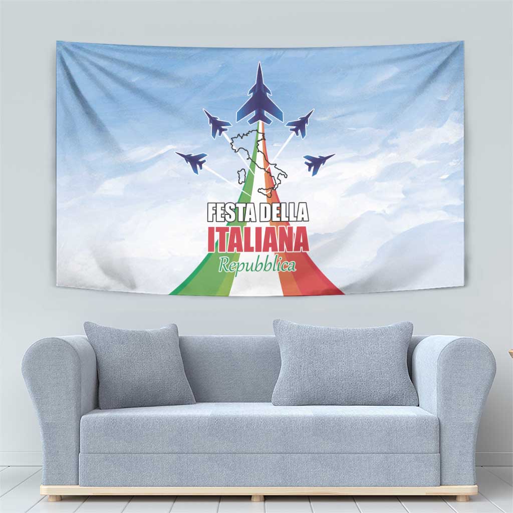 Italy Festa della Repubblica Tapestry Frecce Tricolori with Dove