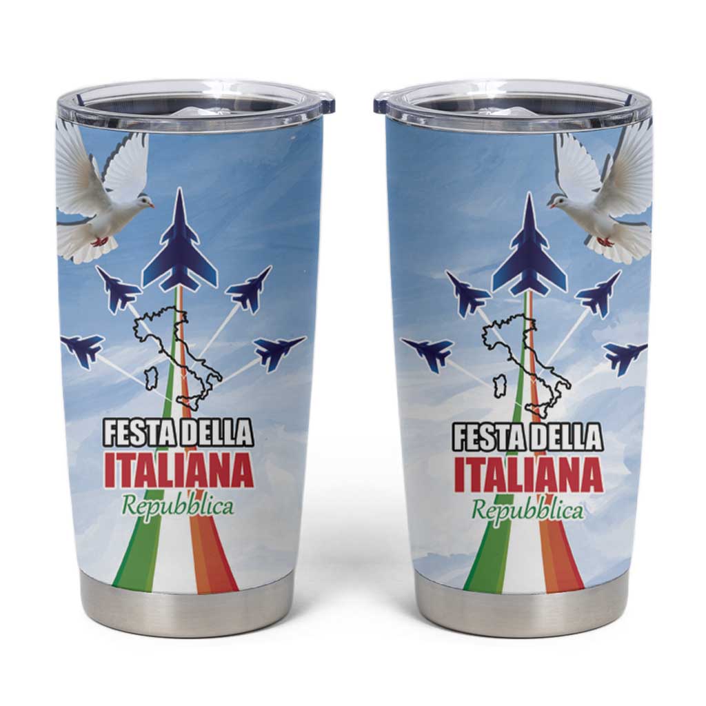 Italy Festa della Repubblica Tumbler Cup Frecce Tricolori with Dove