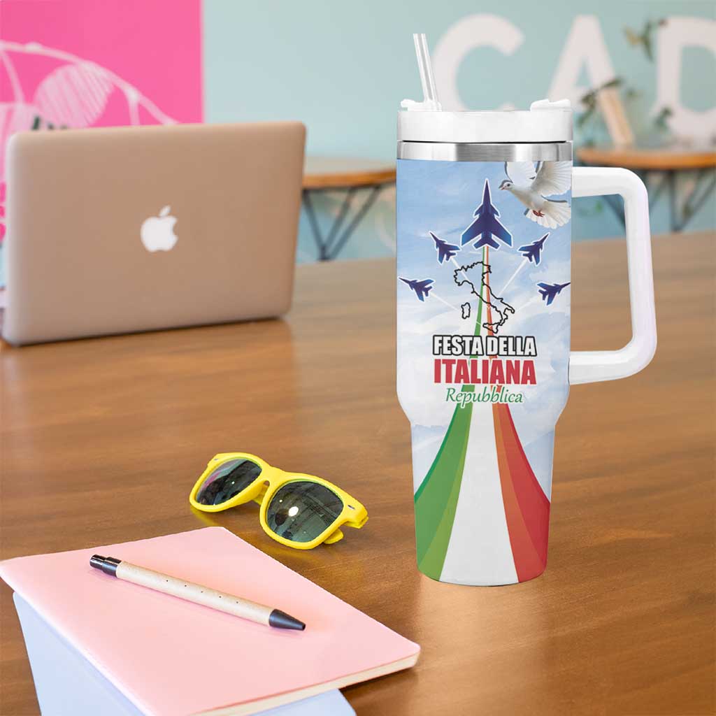 Italy Festa della Repubblica Tumbler With Handle Frecce Tricolori with Dove