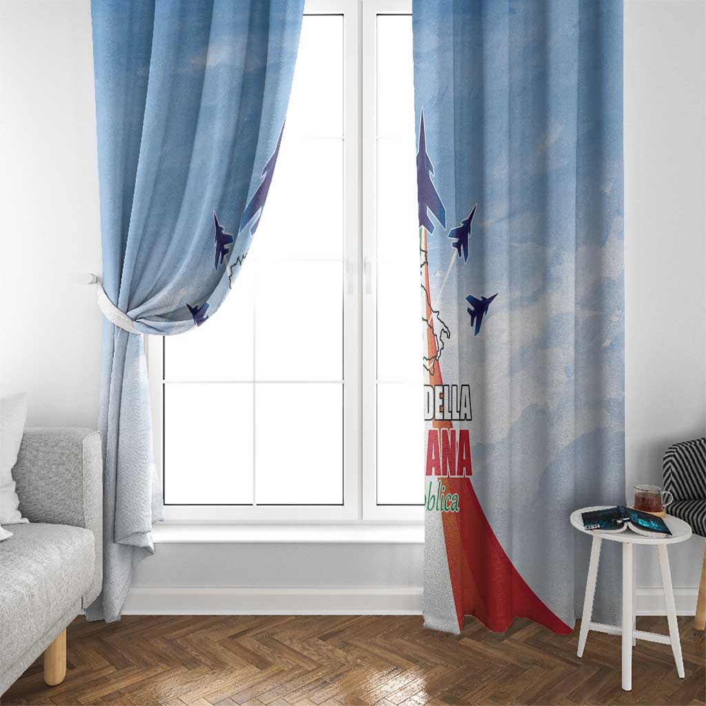 Italy Festa della Repubblica Window Curtain Frecce Tricolori with Dove