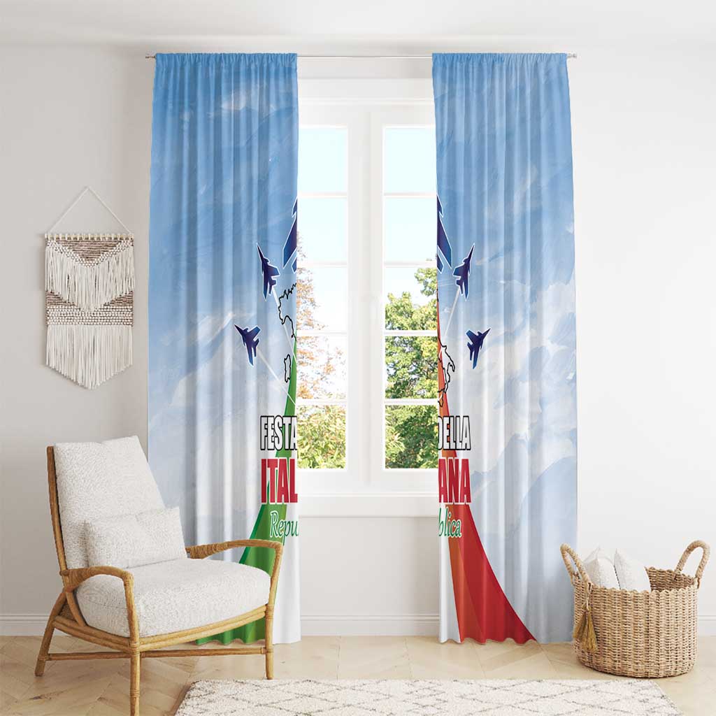Italy Festa della Repubblica Window Curtain Frecce Tricolori with Dove