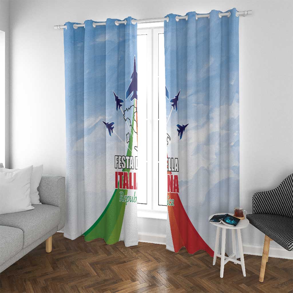Italy Festa della Repubblica Window Curtain Frecce Tricolori with Dove