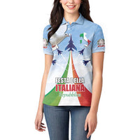 Italy Festa della Repubblica Women Polo Shirt Frecce Tricolori with Dove