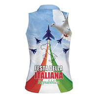 Italy Festa della Repubblica Women Sleeveless Polo Shirt Frecce Tricolori with Dove