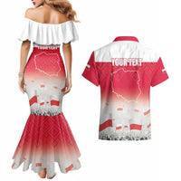 Polish Flag Day Personalized Couples Matching Mermaid Dress and Hawaiian Shirt Duma Narodu 2nd May