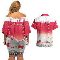 Polish Flag Day Personalized Couples Matching Off Shoulder Short Dress and Hawaiian Shirt Duma Narodu 2nd May