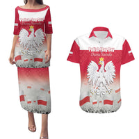 Polish Flag Day Personalized Couples Matching Puletasi and Hawaiian Shirt Duma Narodu 2nd May