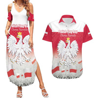 Polish Flag Day Personalized Couples Matching Summer Maxi Dress and Hawaiian Shirt Duma Narodu 2nd May