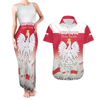 Polish Flag Day Personalized Couples Matching Tank Maxi Dress and Hawaiian Shirt Duma Narodu 2nd May