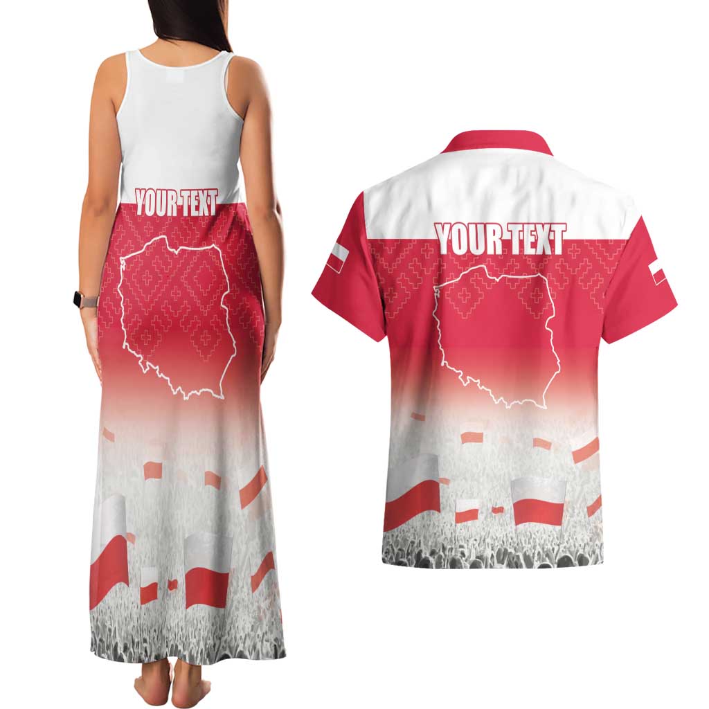 Polish Flag Day Personalized Couples Matching Tank Maxi Dress and Hawaiian Shirt Duma Narodu 2nd May