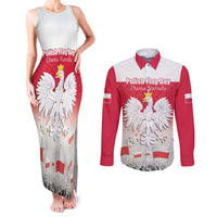 Polish Flag Day Personalized Couples Matching Tank Maxi Dress and Long Sleeve Button Shirt Duma Narodu 2nd May