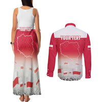 Polish Flag Day Personalized Couples Matching Tank Maxi Dress and Long Sleeve Button Shirt Duma Narodu 2nd May