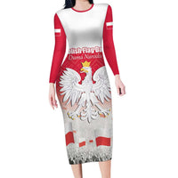 Polish Flag Day Personalized Family Matching Long Sleeve Bodycon Dress and Hawaiian Shirt Duma Narodu 2nd May