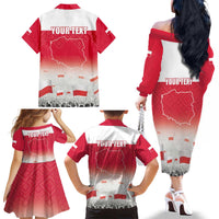 Polish Flag Day Personalized Family Matching Off The Shoulder Long Sleeve Dress and Hawaiian Shirt Duma Narodu 2nd May