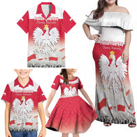 Polish Flag Day Personalized Family Matching Off Shoulder Maxi Dress and Hawaiian Shirt Duma Narodu 2nd May
