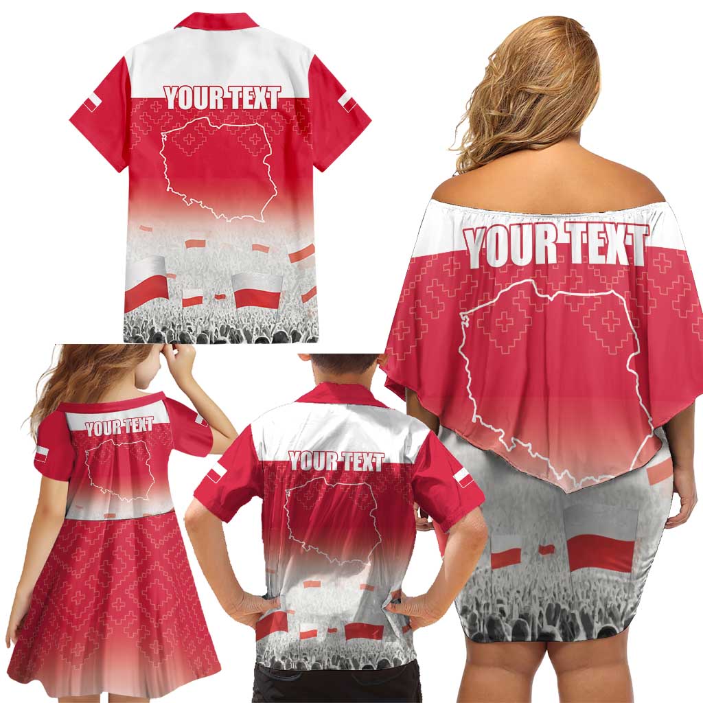 Polish Flag Day Personalized Family Matching Off Shoulder Short Dress and Hawaiian Shirt Duma Narodu 2nd May