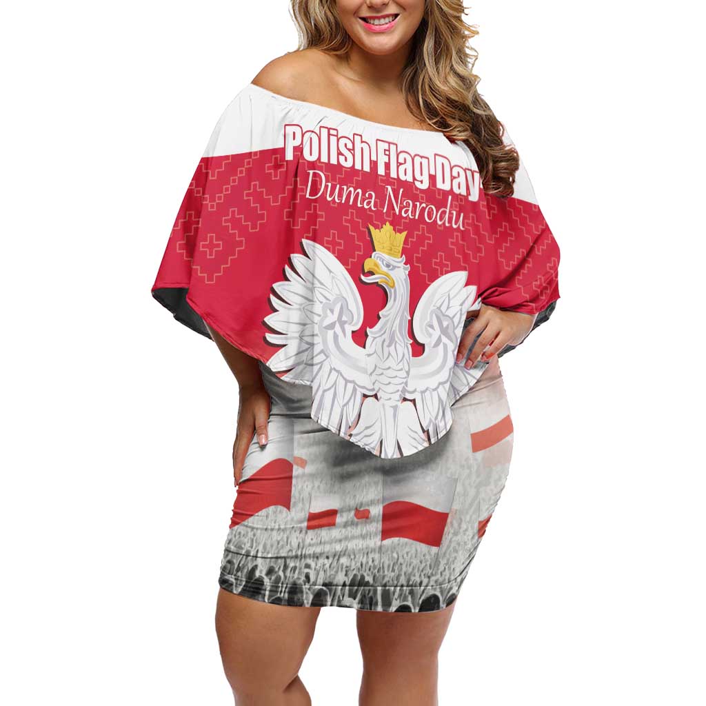 Polish Flag Day Personalized Family Matching Off Shoulder Short Dress and Hawaiian Shirt Duma Narodu 2nd May