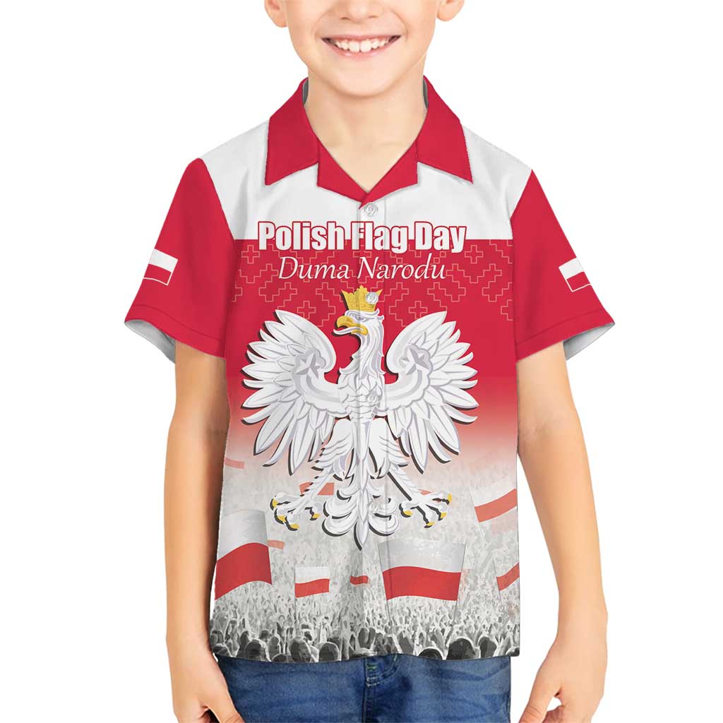 Polish Flag Day Personalized Family Matching Off Shoulder Short Dress and Hawaiian Shirt Duma Narodu 2nd May