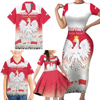 Polish Flag Day Personalized Family Matching Short Sleeve Bodycon Dress and Hawaiian Shirt Duma Narodu 2nd May