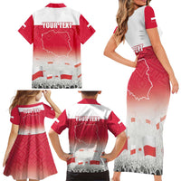 Polish Flag Day Personalized Family Matching Short Sleeve Bodycon Dress and Hawaiian Shirt Duma Narodu 2nd May