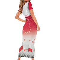 Polish Flag Day Personalized Family Matching Short Sleeve Bodycon Dress and Hawaiian Shirt Duma Narodu 2nd May