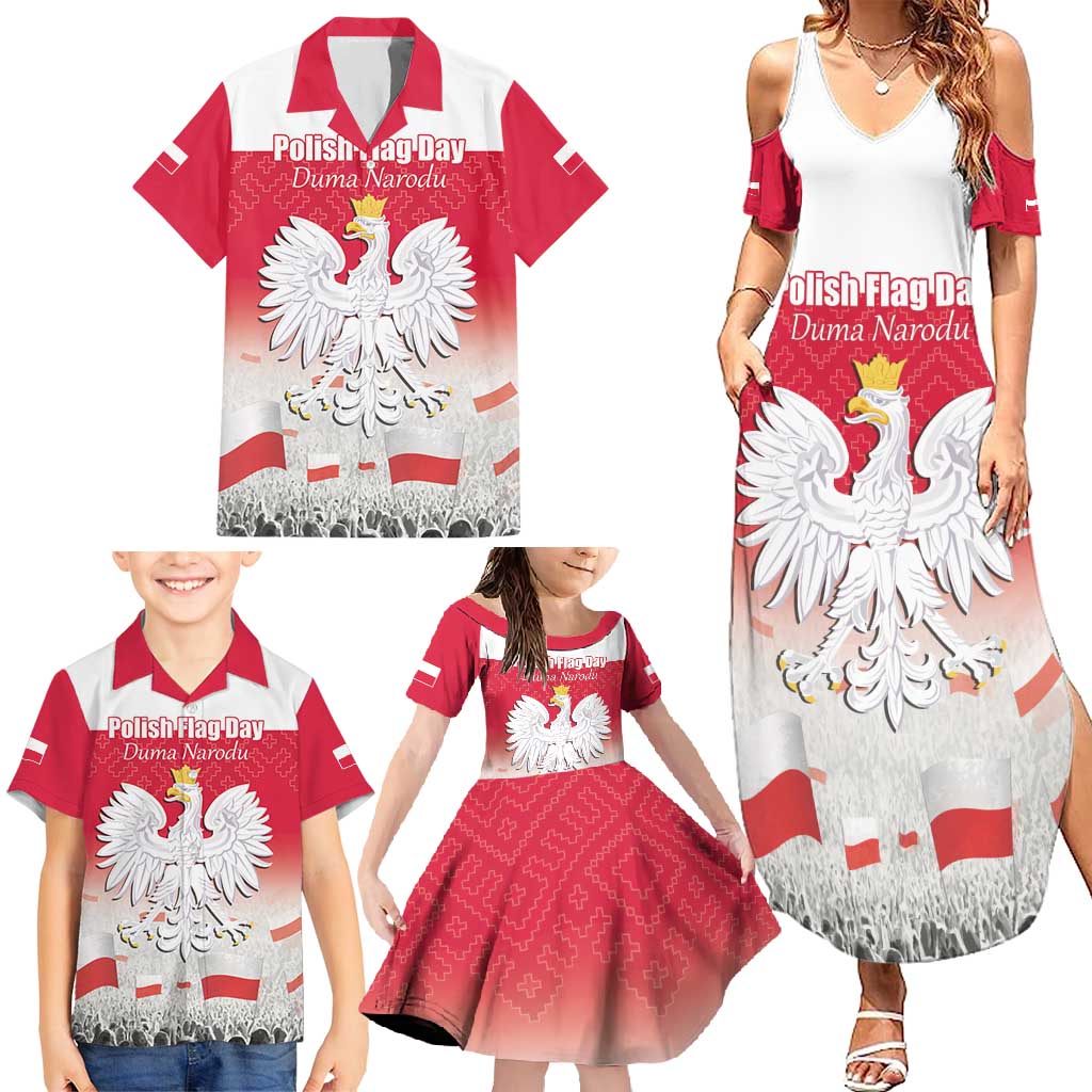 Polish Flag Day Personalized Family Matching Summer Maxi Dress and Hawaiian Shirt Duma Narodu 2nd May