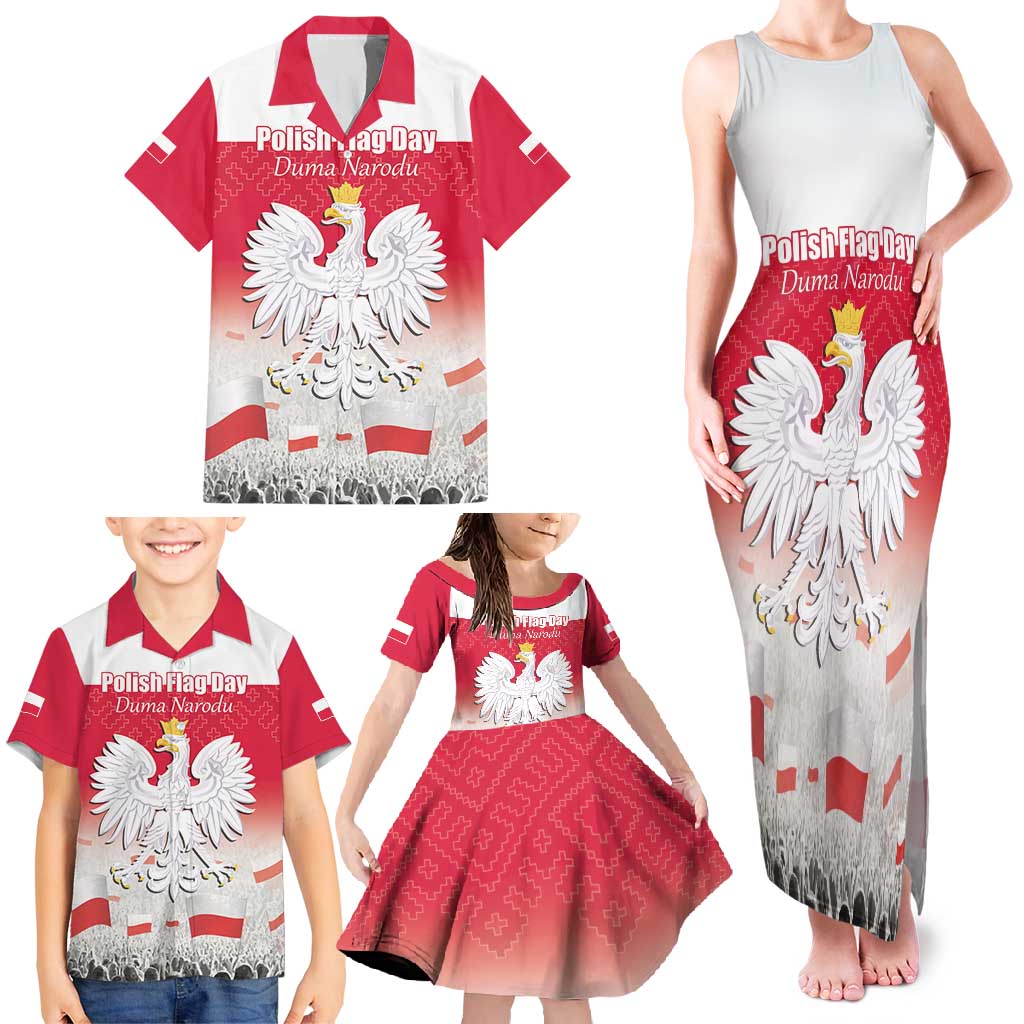 Polish Flag Day Personalized Family Matching Tank Maxi Dress and Hawaiian Shirt Duma Narodu 2nd May