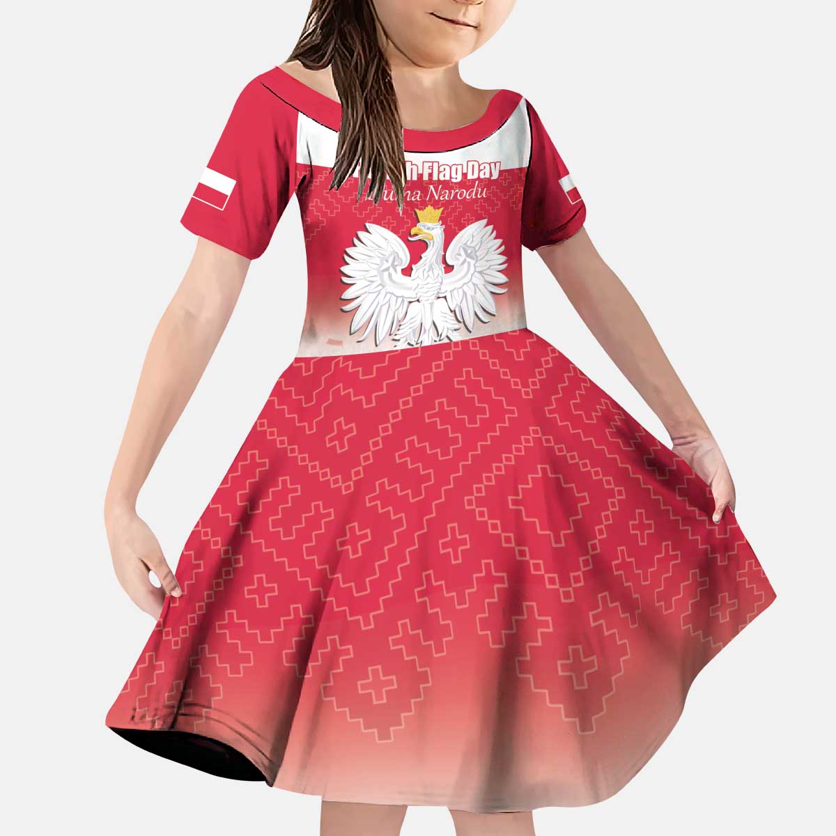 Polish Flag Day Personalized Kid Short Sleeve Dress Duma Narodu 2nd May